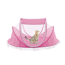 Brownrolly Tienda de campaña Plegable para Mascotas con Almohada, cómoda para el Verano, Sala de reproducción, Transparente, para Gatos, Perros, Viaje características