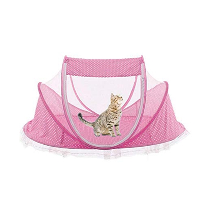 Brownrolly Tienda de campaña Plegable para Mascotas con Almohada, cómoda para el Verano, Sala de reproducción, Transparente, para Gatos, Perros, Viaje