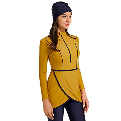 seafanny Traje de baño musulmán de 3 Piezas para Mujer con Cubierta Completa Hijab Burkini Modesto Traje de baño