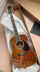 MLKJSYBA Guitarra 6 Cuerdas de Guitarra eléctrica acústica Personalizada Hecha de sólido Dorado marrón naturalfolk Pop guitarracústico Kits de Guitarr precio