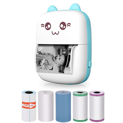 TENSUN Mini Impresora Termica, Pocket Impresora Fotográfica Portátil Inalámbrica Bluetooth + 6 Rollos de Papel Térmico para Imagen Etiqueta Memo Recib en oferta