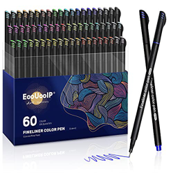 Rotuladores Coloring para niños, EooUooIP®️ 60 Colores Bolígrafos Para Colorear Plumas de Línea Fina con Punta Fina de 0,4 mm, Perfecto para Manualida en oferta