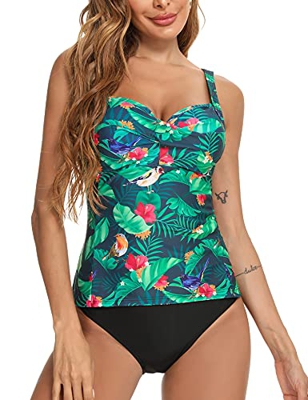 Doaraha Traje de Baño de Dos Piezas para Mujer, Tankinis para Mujer, Traje Conjunto Elegante de Baño Verano, Conjuntos de Baño Mujer Estampado para Pl