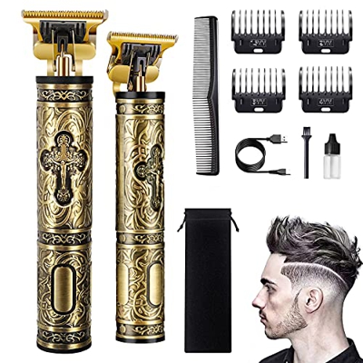 Cortadora de cabello inalámbrica para hombre, cortadora de cabello profesional, cortadora de barba eléctrica, carga USB con 4 peines guía para uso dom