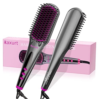 Raxurt Cepillo Alisador, Cepillo Alisador Pelo Profesional, Cepillo Alisador de Pelo, Peine Alisador de Cabello Cerámica, Calefacción Rápido, Temperat