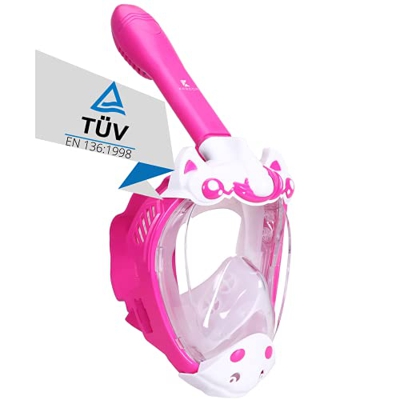 Khroom® Máscara completa de buceo con certificado TÜV CO2, modelo 2021, máscara de buceo para niños, máscara de buceo completa para esnórquel, diseño 