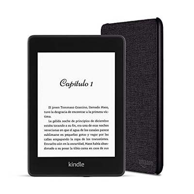 Kindle Paperwhite, 8 GB, con publicidad + Funda Amazon de tela que protege del agua (Negro antracita)