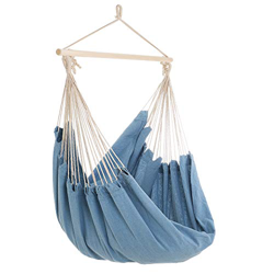 Detex Silla Colgante con Barra Transversal de Madera Hamaca de Color Azul para Interior y Exterior jardín 185x130x155 cm precio