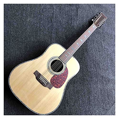 FKKLGNBDR Guitarra 12 Cuerdas 45s Spruce Silg Top Style D Cuerpo De Guitarra Acústica con EQ Electrónica (Size : 41 Inches)