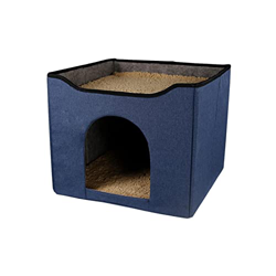 Caseta de gato de doble capa para invierno, plegable, cálida y plegable, con cubierta superior extraíble, fácil de montar características