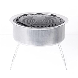 Cámping Barbacoa Carbón Plegable Barbacoa Brasero de Acero Inoxidable Portátil Portátil Dual Propósito Barbacoa Cámping Barbacoa (Color : Silver) características