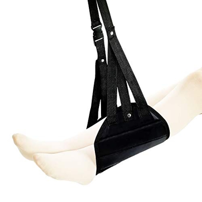 Hamaca para Pies, SUNJULY Reposapiés de Viaje, Aaltura Ajustable, Hamaca para Piernas de Larga Distancia, Ergonómico, Cómodo, Colgante, Accesorio de V