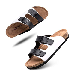 Sandalias Hombre Cómodas Antideslizante Chanclas Mujer Ligero Flip Flop Unisex Verano Playa Piscina Blanco Negro 4 Tamaño 41 precio