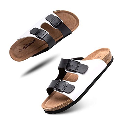 Sandalias Hombre Cómodas Antideslizante Chanclas Mujer Ligero Flip Flop Unisex Verano Playa Piscina Blanco Negro 4 Tamaño 41