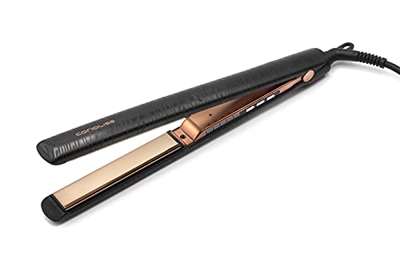 Corioliss C3 | Plancha de pelo para mujeres | Tecnología y placas de titanio para cabello fino | Plancha profesional con control de temperatura | Blac