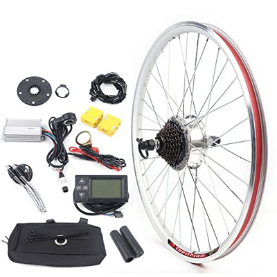 Kit de conversión para bicicleta eléctrica de 26 pulgadas, 350 W, 36 V