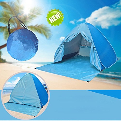 Tienda de Campaña,Pop up tent infantil de Playa Instantáneo Portátil Fácil Montaje Impermeable Anti UV 50+ para 2-3 personas Outdoor Azul