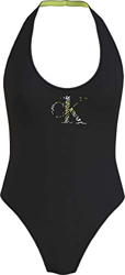 Calvin Klein Halter Neck One Piece-rp Parte Superior de Bikini, Pvh Negro, S para Mujer en oferta