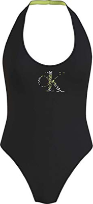 Calvin Klein Halter Neck One Piece-rp Parte Superior de Bikini, Pvh Negro, S para Mujer