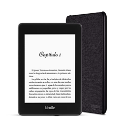 Kindle Paperwhite, 32 GB, con publicidad + Funda Amazon de tela que protege del agua (Negro antracita) en oferta