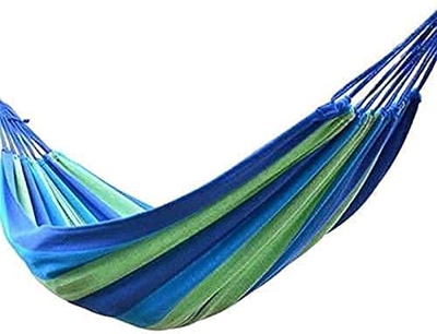 KTDT Hamaca s 280 * 80Mm 2 Personas Hamaca a Rayas Cama de Ocio al Aire Libre Lona Gruesa Cama Colgante Hamaca Colgante para Dormir