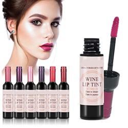 Lip Stain, 6 Colors Wine Lip Tint Natural Long Lasting, Wine Lipstick, Matte Liquid Lipstick Set, Long Lasting Waterproof Lip Tint Set Lip Gloss (6pcs características