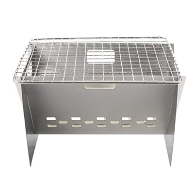 Soporte de barbacoa + Parrilla de carbón de leña Plegable Portátil Barbacoa Estufa Herramientas de cocina al aire libre para camping picnics