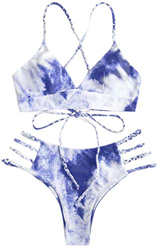 Bikinis para Mujer de Dos Piezas Bañador de Estampar con Tirantes Cruzados Brasileño Sexy Tanga características