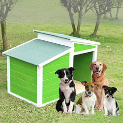 DHYBDZ Casa para Perros de Madera Resistente a la Intemperie al Aire Libre, cabaña de Troncos para Mascotas para Perros pequeños y medianos, Refugio p en oferta
