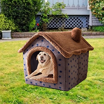 Casa para gato exterior de invierno, gato de perro casera, cama de perro, interior portátil, de casa, de gato, tienda de perro, para perros medianos (