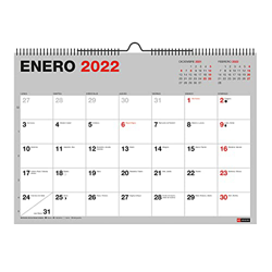 Miquelrius - Calendario de pared 2022 Basic - tamaño A4 (296 x 210 mm) - con espacio para anotar - Gris en oferta