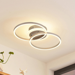 Lindby plafón LED Fjardo CCT anillos, plata precio