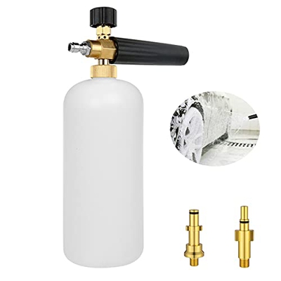 Bibykivn Cañón de Espuma de Nieve, Espuma de jabón para Lavado de Coche con Boquilla de Espuma Ajustable, Pulverizador de Espuma con Conector rápido d