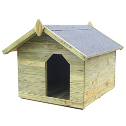 Verde Madera de Pino impregnada Casa de Perros de jardín tejado Abierto Madera Pino impregnadaProductos para Mascotas Productos para Mascotas Producto en oferta