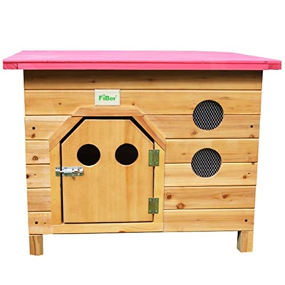Casetas para perros Casa para Mascotas De Madera Maciza Casa para Perros De Madera con Tapa Plana Jaula para Perros Casa para Mascotas Villa para Perr