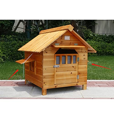 Casa de Perro Casa de Perro de Abeto al Aire Libre House Kennel Impermeable y a Prueba de Fugas Caja de Perro a Prueba de Fugas con Puertas y Ventanas