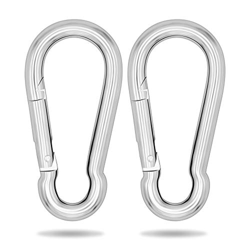 everlar® mosquetón doble pack I 9mm L, 250kg I Fijación segura y fácil de sillas colgantes, hamaca, columpio, saco de boxeo, toldo y muchos más en oferta