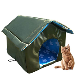 Caseta impermeable para gatos y perros para exteriores, casa exterior impermeable para gatos, cabana de gato exterior de invierno para animales de com precio