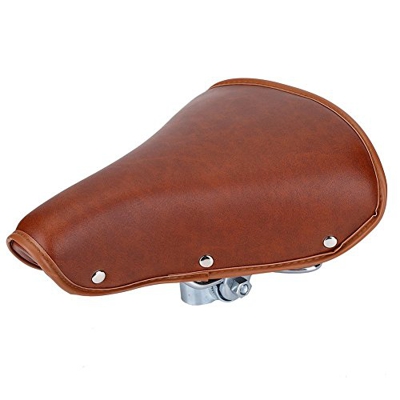 BESTGIFT Bike Assise Universel Marron Vintage Rivets Confortable Classique Cuir PU Spring Selle de Vélo pour Homme Femme