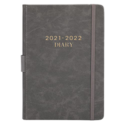 Agenda 2021-2022 A5 Página al día - Julio 2021-junio 2022, Agenda Anual 2021-2022, Planificador diario 2021-2022, 14,8 cm × 21,4 cm, gris en oferta