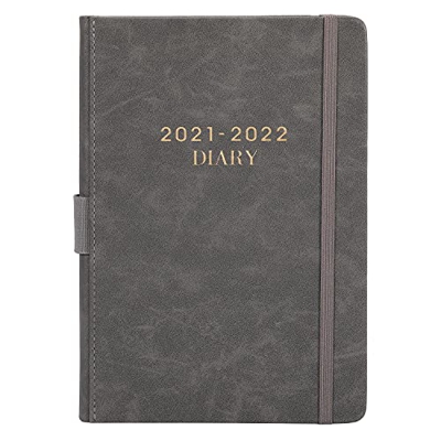 Agenda 2021-2022 A5 Página al día - Julio 2021-junio 2022, Agenda Anual 2021-2022, Planificador diario 2021-2022, 14,8 cm × 21,4 cm, gris