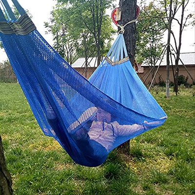 KTDT Hamaca s Sillón Columpio Cinta de Hamaca Hamaca de Seda de Hielo Camping 200 * 130Cm Silla Colgante de Verano Columpio Transpirable para Exterior
