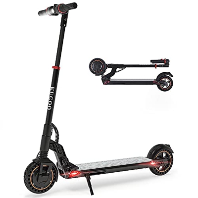 Patinete Eléctrico Kugoo S1 Plus, Patinete Plegable Adulto/Niño, Motor de 350 W, máx. 30 km/h, Neumáticos sólidos de 5.5", Bateria de Litio7.5Ah, Negr