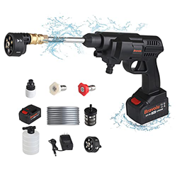 Hidrolimpiadora a Batería, Bravolu 24V MAX 430 PSI Hidrolimpiadora de Alta Presión Portátil con Boquilla Multifunción 6 en 1 en oferta