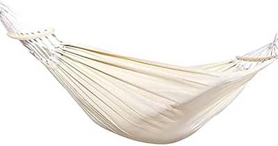 KTDT Hamaca de algodón portátil Hamaca de Camping portátil Doble/Individual con Barras esparcidoras, para Interior, Exterior, jardín, Patio, Porche, P