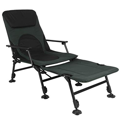 Silla de camping al aire libre, reclinable, ajustable, plegable, respaldo trasero, tumbona, silla de camping para piscina, playa, patio, césped, 48 x 