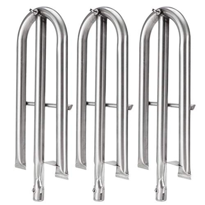 Nicoone 3 piezas de tubo de quemador de acero inoxidable, repuesto universal de quemadores de gas, pieza de repuesto para barbacoas perfectas para par