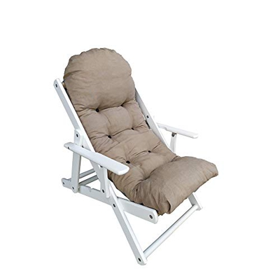 Sillón relax Jamaica reclinable de 3 posiciones para casa y jardín lacado blanco