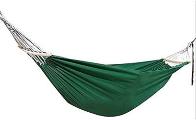 KTDT Hamaca de algodón portátil Hamaca de Camping portátil Doble/Individual con Barras esparcidoras, para Interior, Exterior, jardín, Patio, Porche, P