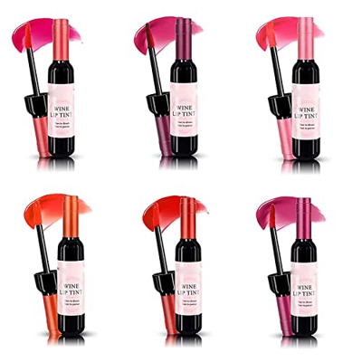 ZGJZ Wine Lipstick Matte Long Lasting Waterproof,Wine Lipstick Set of 6 Long Lasting,Wine Liquid Lipstick (1 Set)